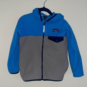 Patagonia Kids Blue and Gray Hooded Jacket